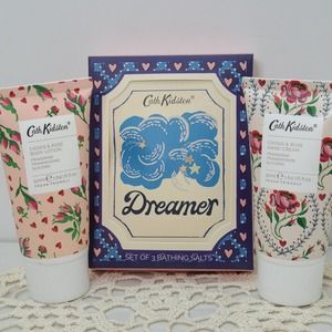 Cath Kidston 3 Piece Rose Bath & Body Set Bath Salts Hand Cream Body Lotion NEW!